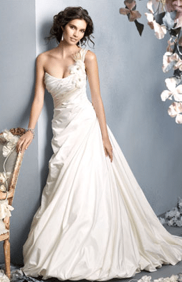 One Shoulder Wedding Gown